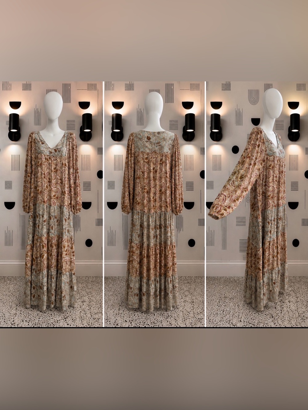 Aura Boho Floral Tiered Maxi Dress